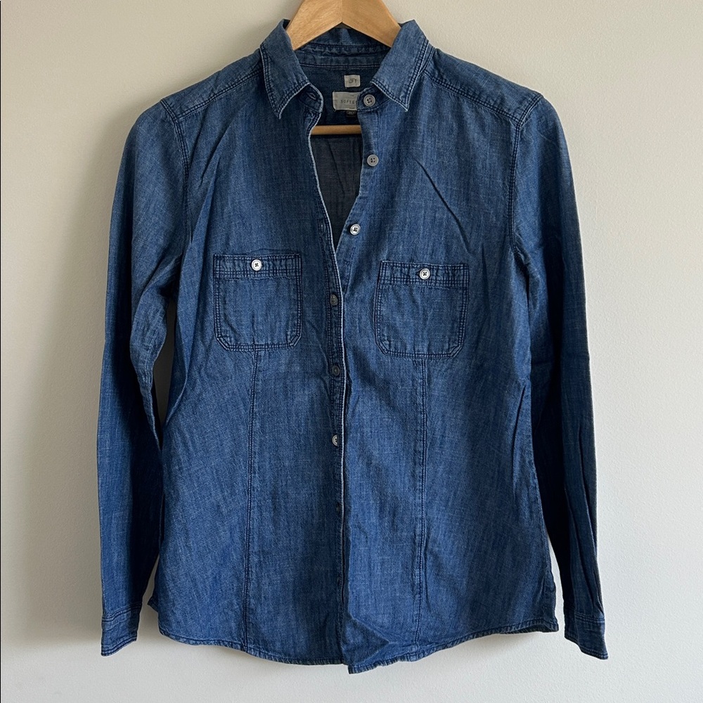 Ann Taylor Loft The Softened Blue Denim Shirt